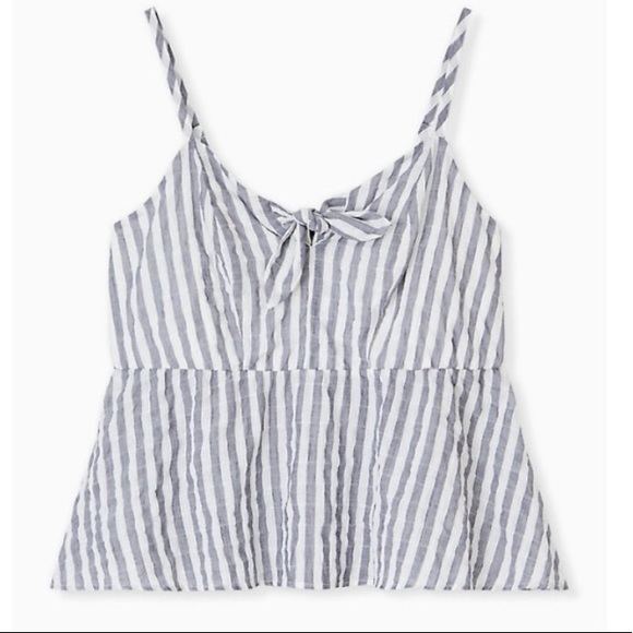 Torrid Stripped Midi Peplum Tank Top - Picture 1 of 12